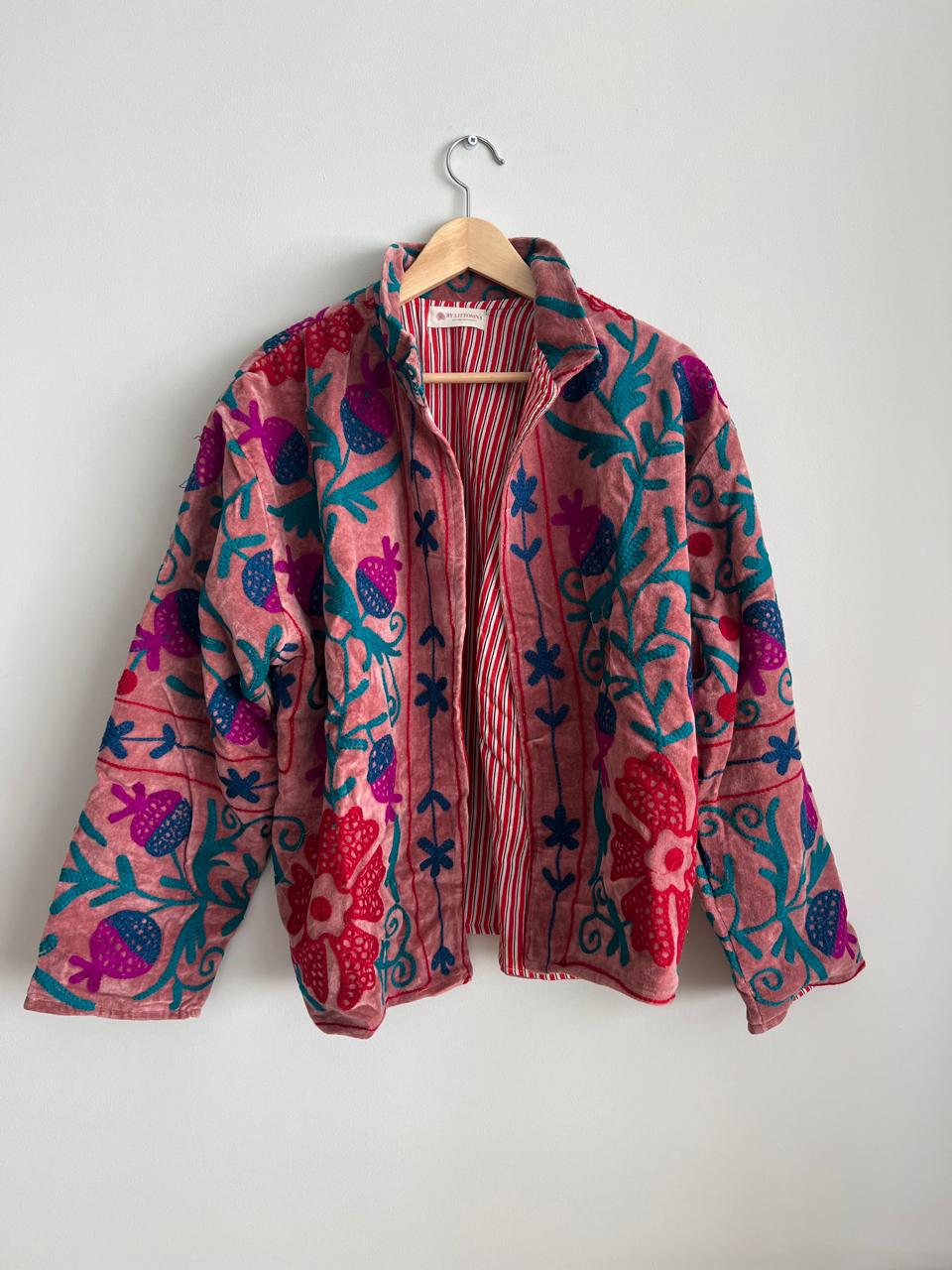 Embroidered velvet jacket