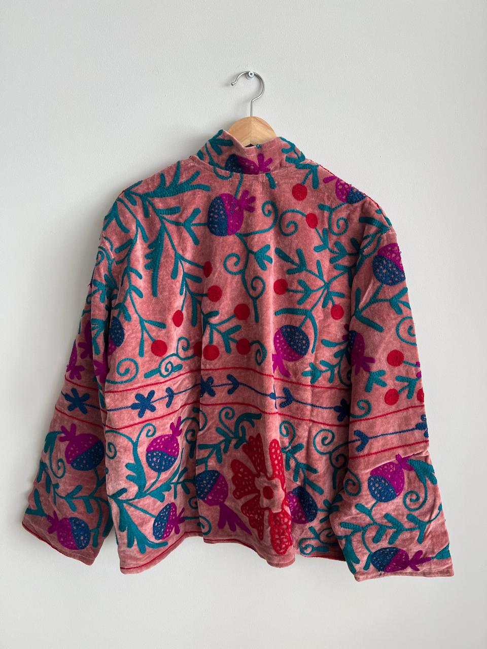 Embroidered velvet jacket