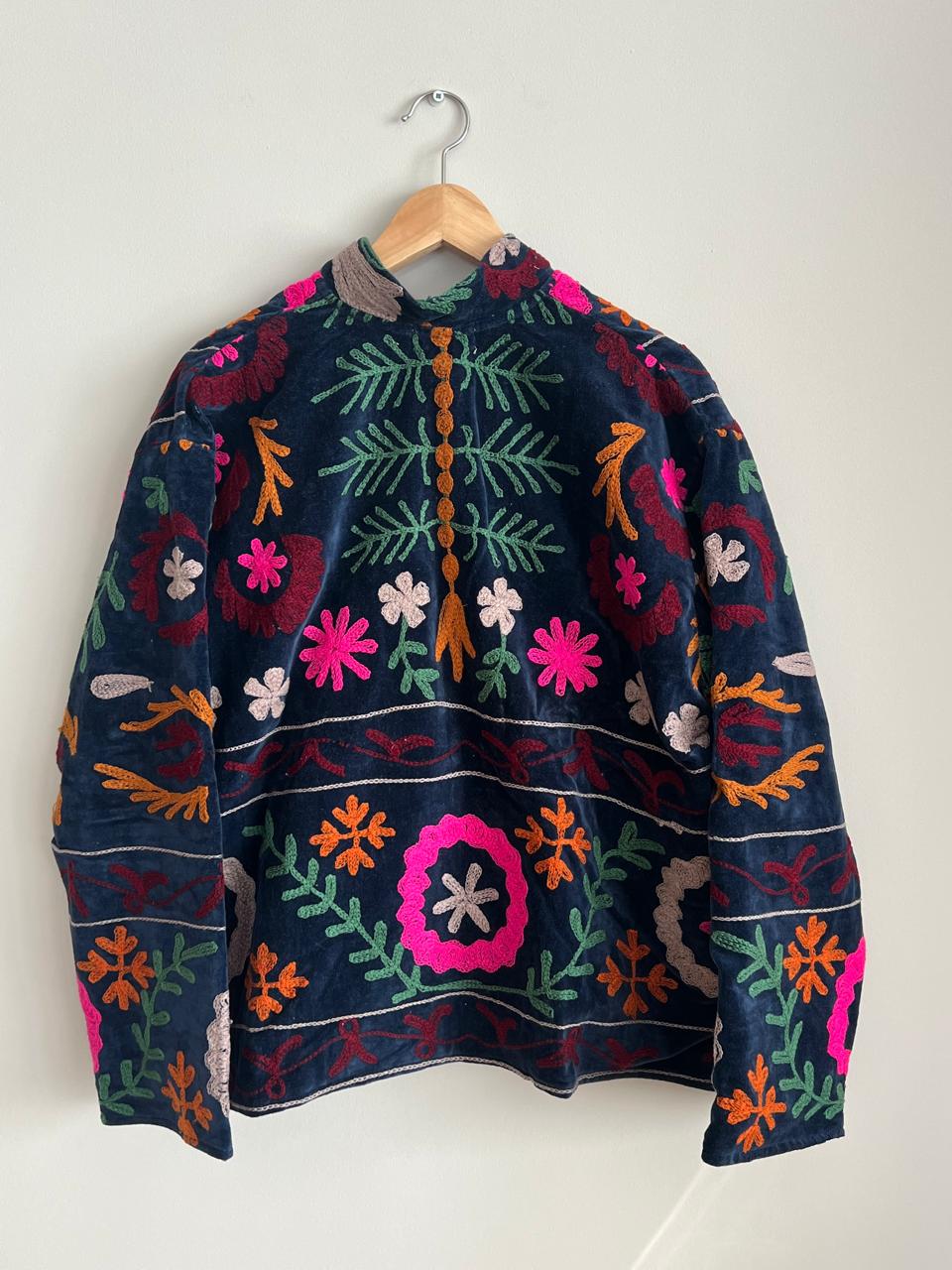 Embroidered velvet jacket