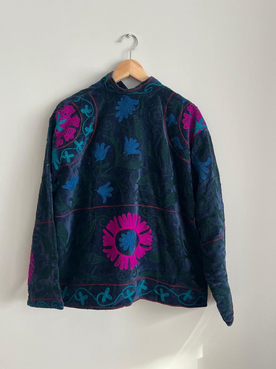 Embroidered velvet jacket