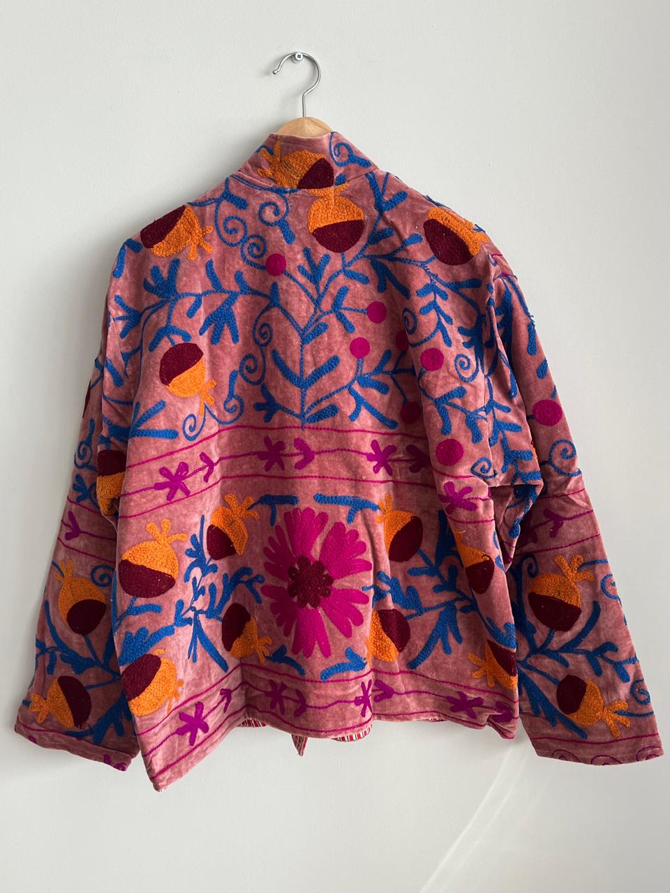 Embroidered velvet jacket