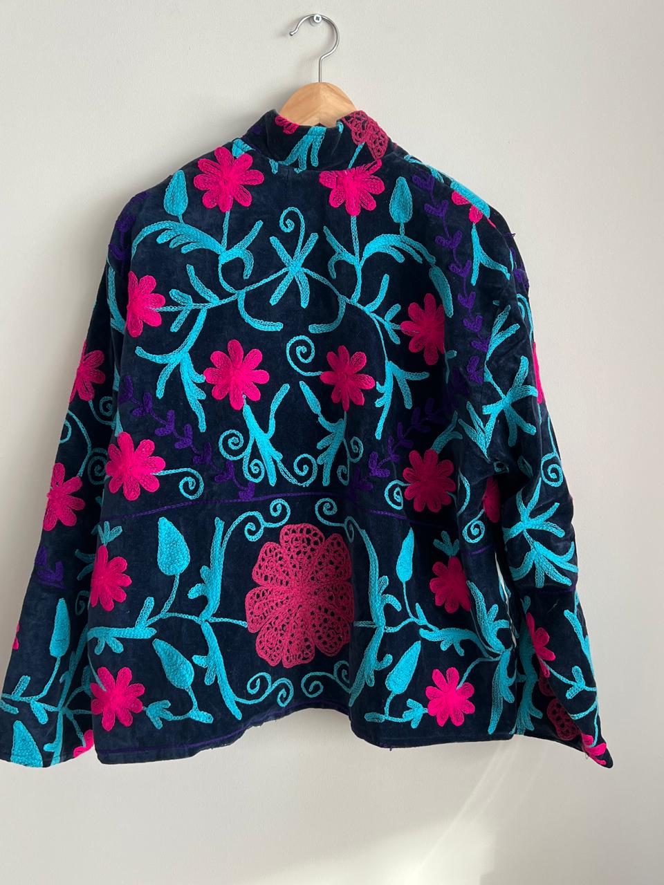 Embroidered velvet jacket