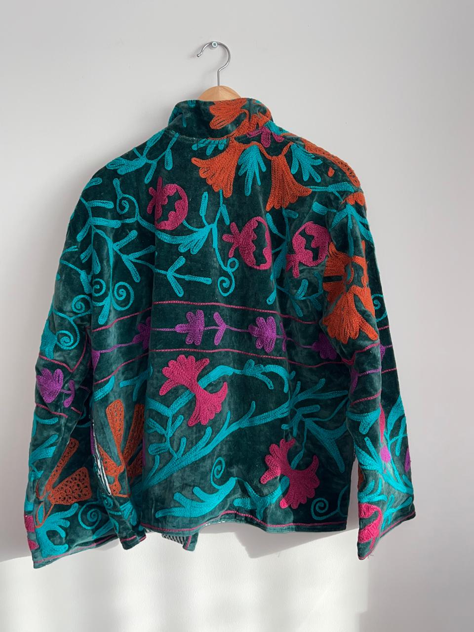 Embroidered velvet jacket