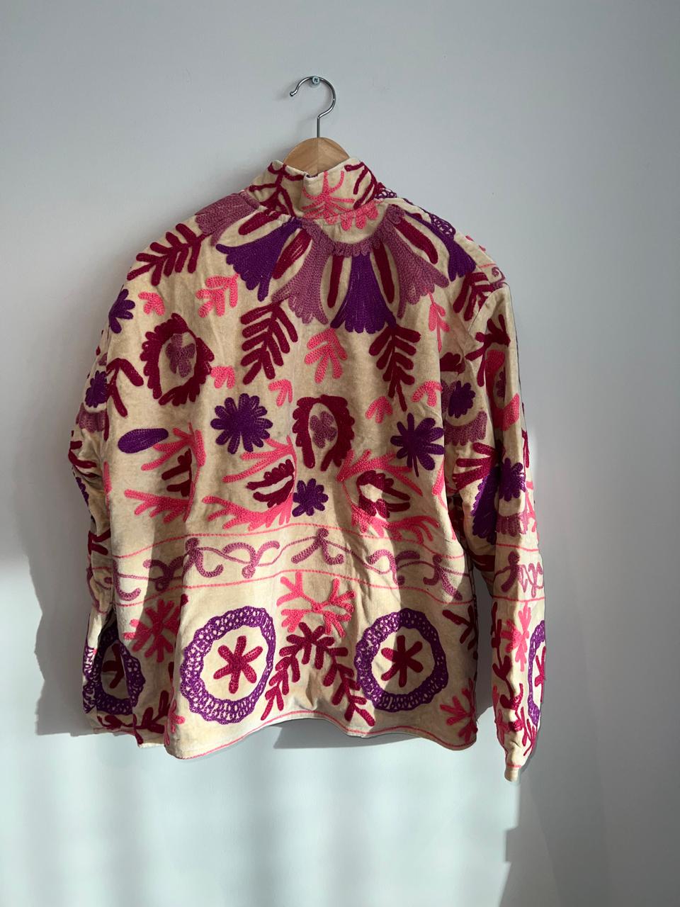 Embroidered velvet jacket