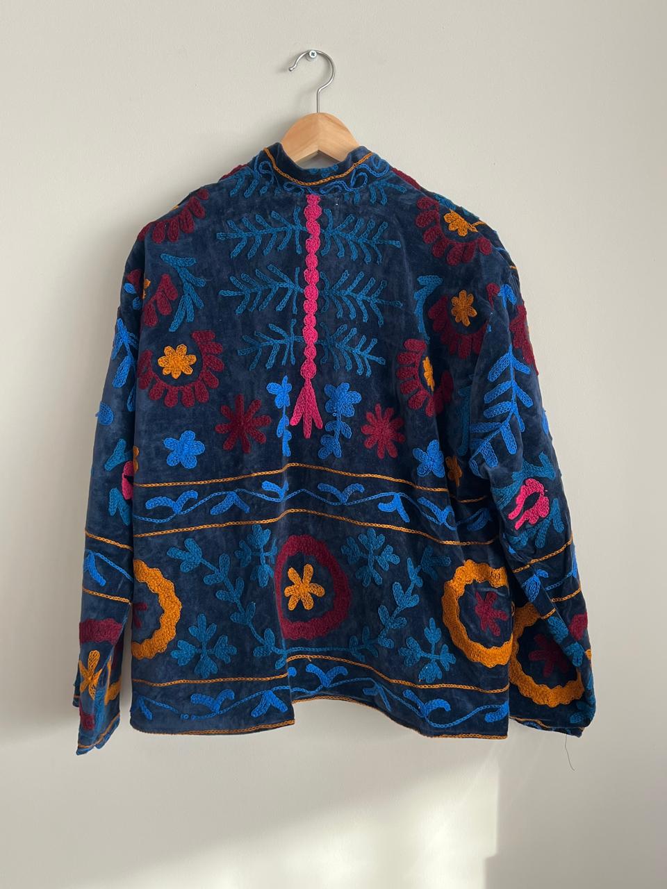 Embroidered velvet jacket