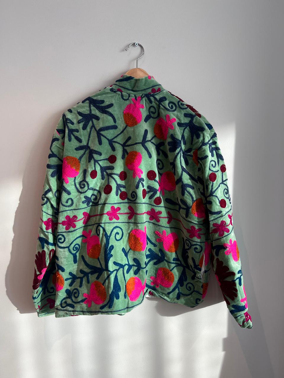 Embroidered velvet jacket
