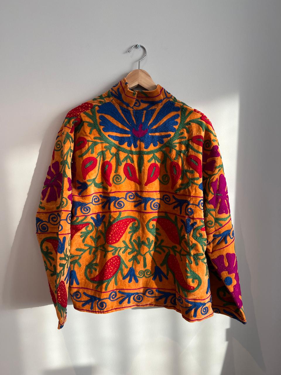 Embroidered velvet jacket