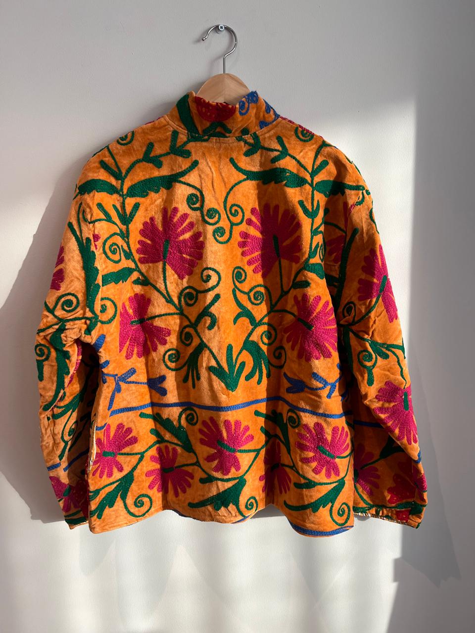Embroidered velvet jacket