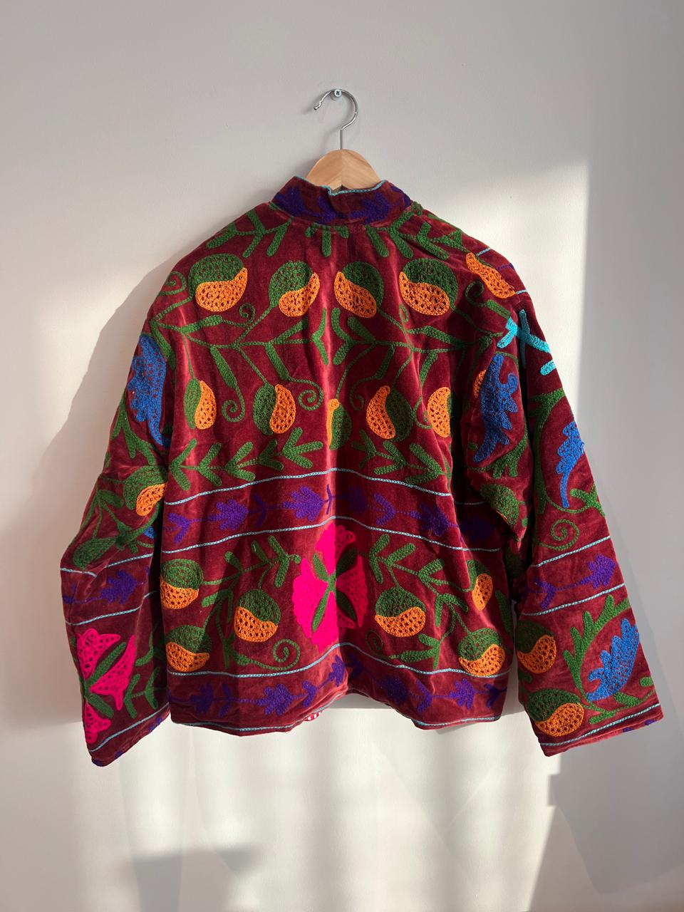 Embroidered velvet jacket