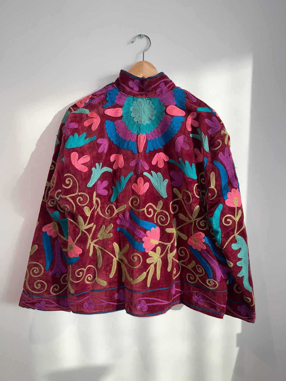 Embroidered velvet jacket