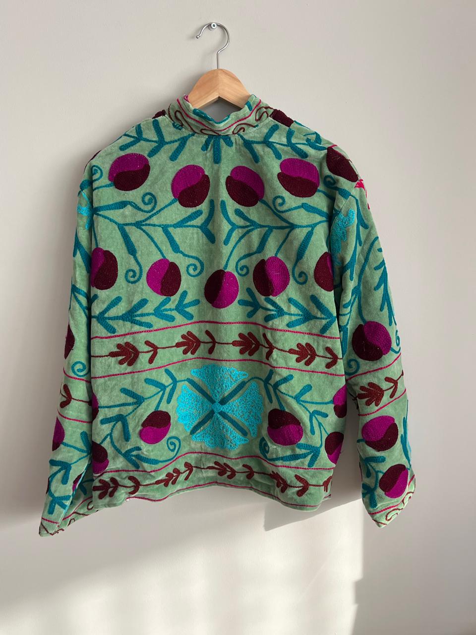 Embroidered velvet jacket