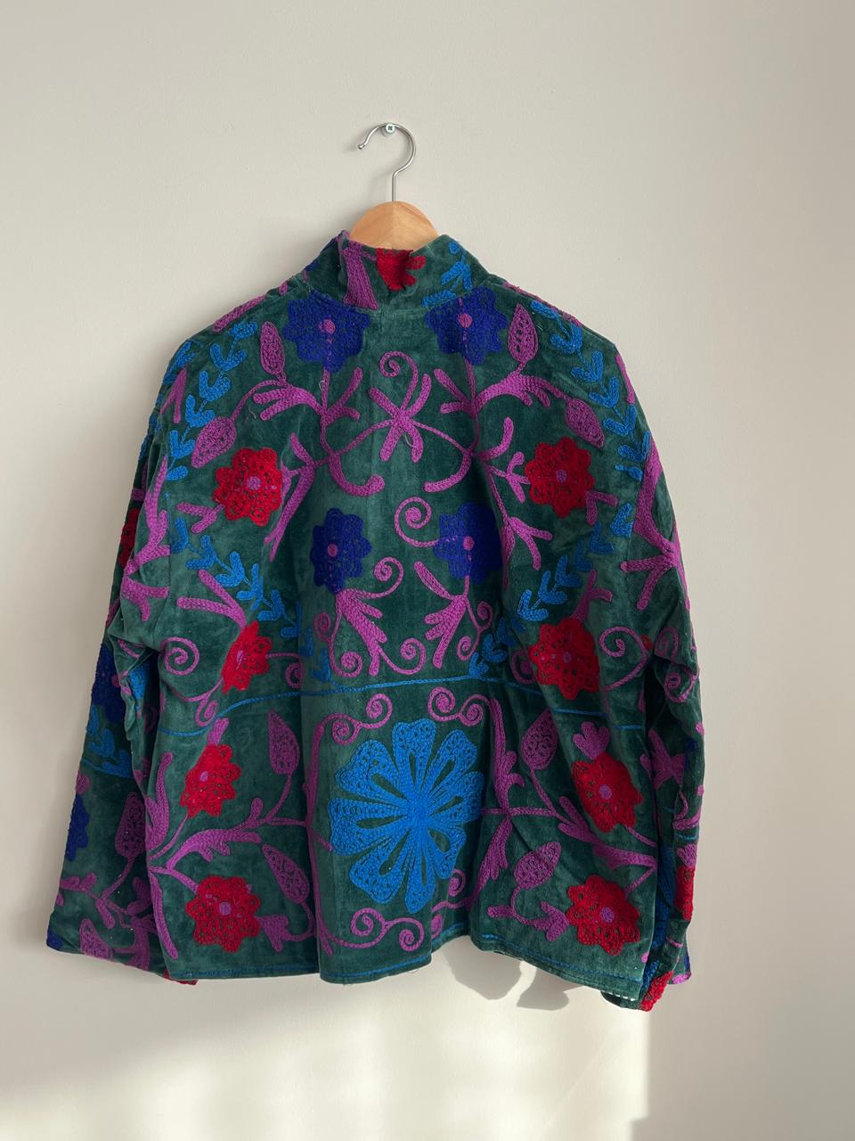 Embroidered velvet jacket
