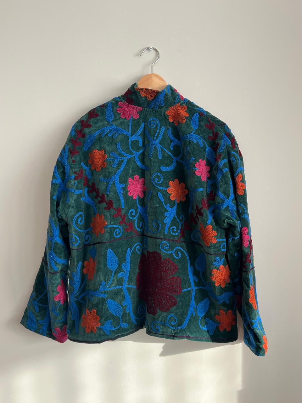 Embroidered velvet jacket