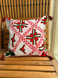 Hand embroidered unique Khanta cushion cover