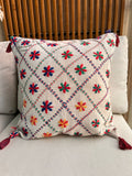 Hand embroidered unique Khanta cushion cover