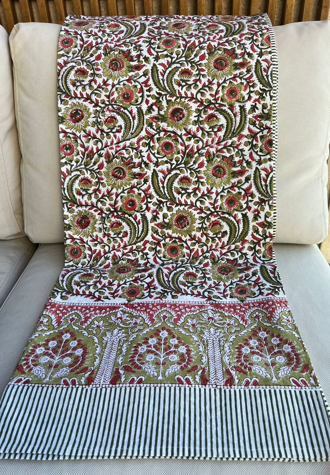 Duk - Grön och rosa